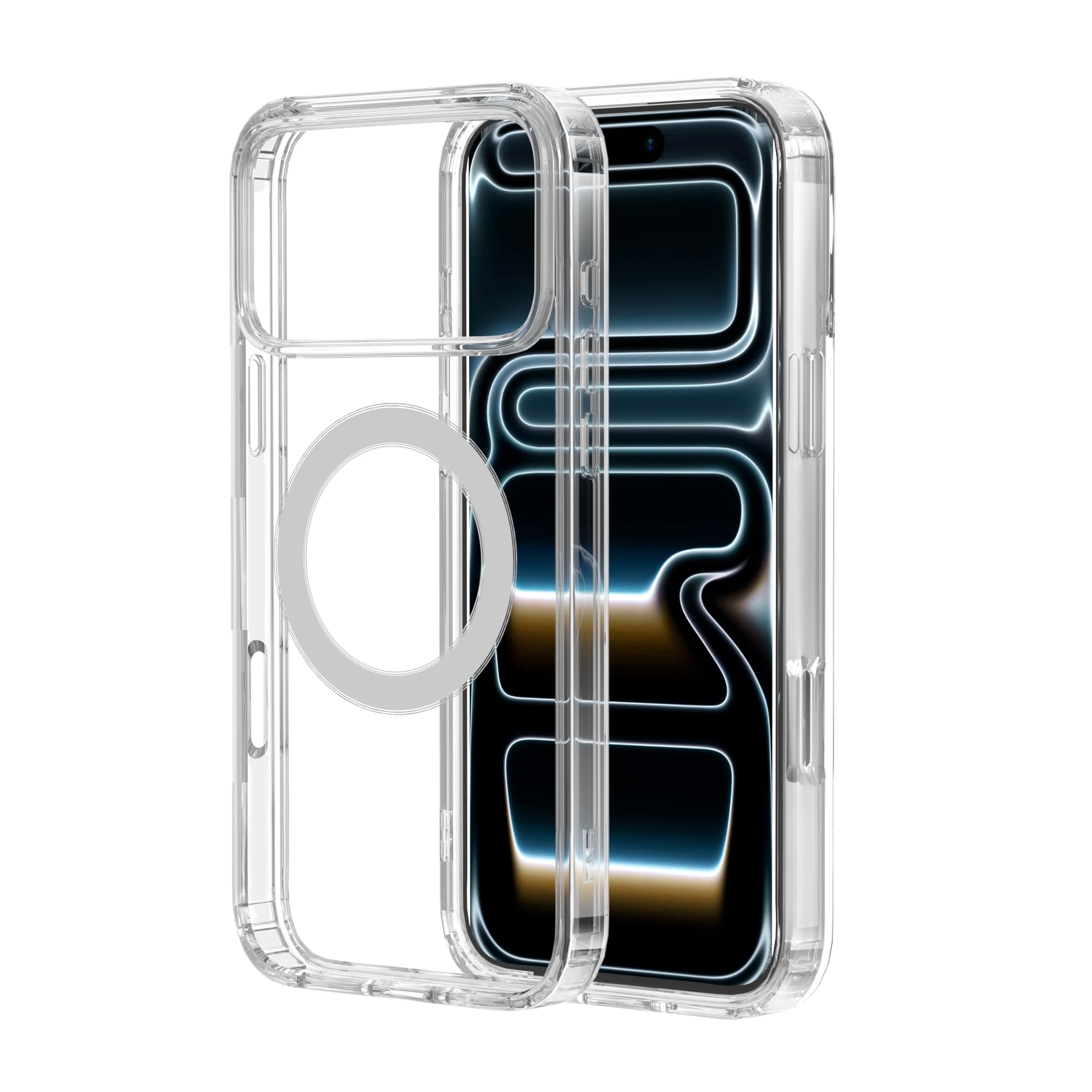 Photo 1 of amCase Clear Case for iPhone 17 Pro (6.3") | Compatible with MagSafe Accessories |Camera Cutout | Drop Protection | Ultra-Strong Magnetic | Support Wireless Charging