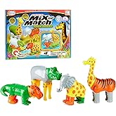 POPULAR PLAYTHINGS Magnetic Animals for Toddlers 1-3, Mix or Match Animal Toys, Set of 4 Gift for Kids - Jungle Animals