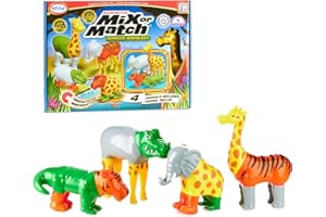 POPULAR PLAYTHINGS Magnetic Mix or Match Jungle Animals Toy Play Set, 16 Pieces