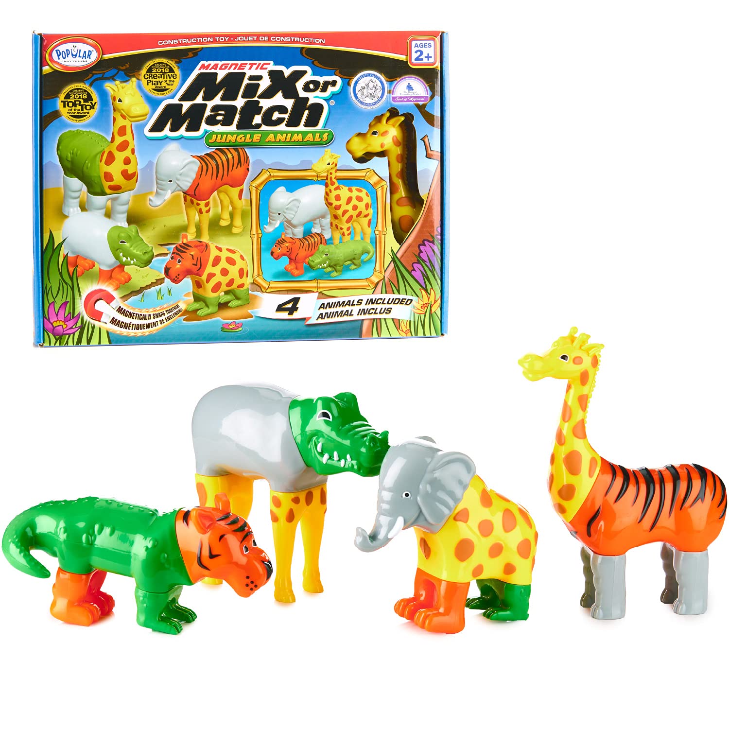 Photo 1 of Magnetic Mix or Match Jungle Animals Toy Play Set, 16 Pieces