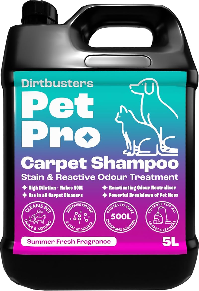 Dirtbusters Pet Pro Carpet Cleaner Shampoo 5L Concentrate 500L Dilution