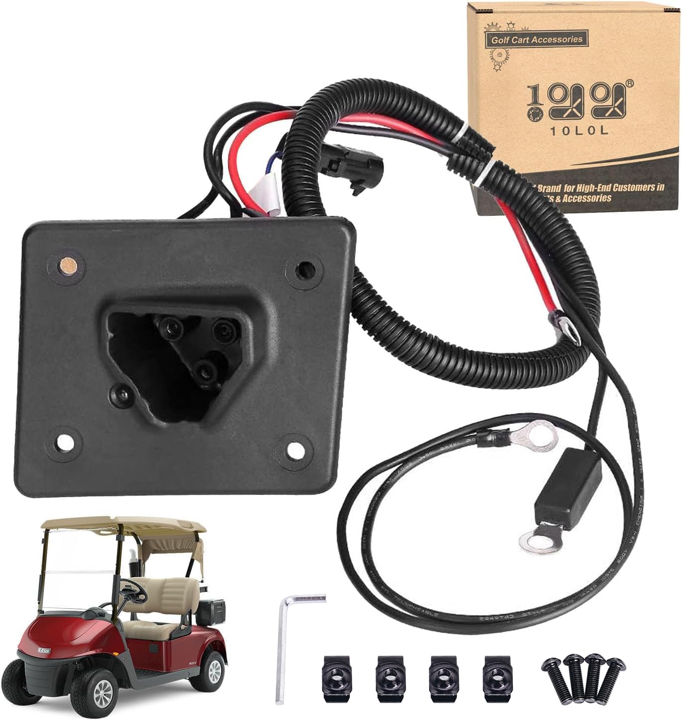 Photo 1 of 10L0L Golf Cart 48V Charger Receptacle for EZGO RXV & TXT, OEM# 602529 613304