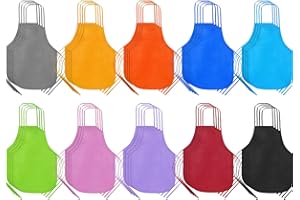 FOAINCORE 40 Pcs Halloween Kids Aprons Art Apron for Kids Painting Colorful Children's Artists Fabric Aprons Child DIY Art Smock Aprons