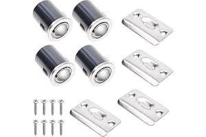 Eco-Fused Adjustable Door Ball Catch - Brushed Nickel Ball Bearing Hardware with Spring - Compatible with Most Doors - Closet