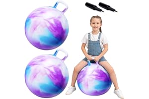 ZOOJOY Hopper Ball 2 Pack, 18 in Clouds Bouncy Ball with Handle for Kids, Top Christmas Boys Girls Toys Gifts 3 4 5 6 7 8 Yr Old for Indoor Outdoor Active Play