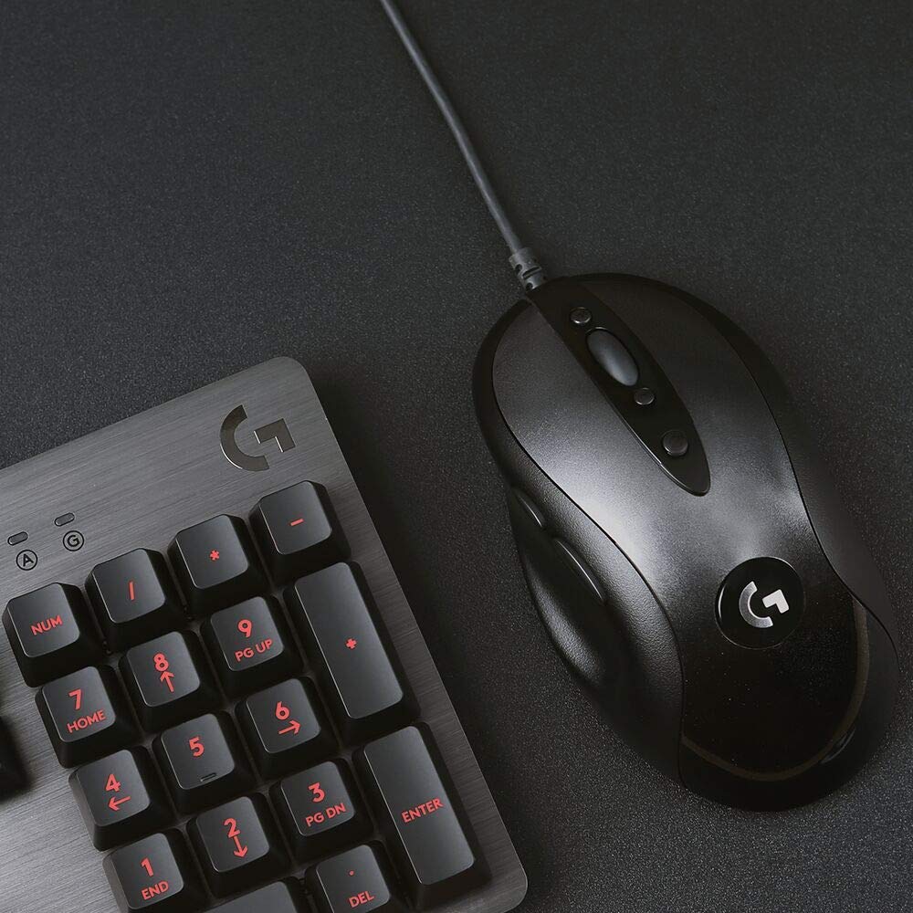 Logitech G MX518 Gaming Mouse Hero 25K Sensor, 25,600 DPI, ARM-Processor, 8 Programmable Buttons - Black/Grey