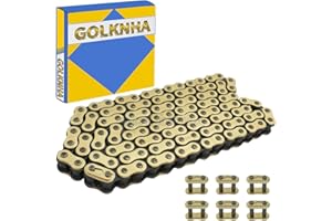 GOLKNHA 428H Drive Chain 130 Link with 6pcs Connecting Master Link Compatible with 125cc 150cc 200cc Motorcycle ATV Dirt Bike Seamless Small Tub