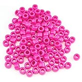 6 x 9mm,Pony Beads Opaque Multicolor Mix Plastic Acrylic Bulk Craft Pony Beads,300PCs (Pink)