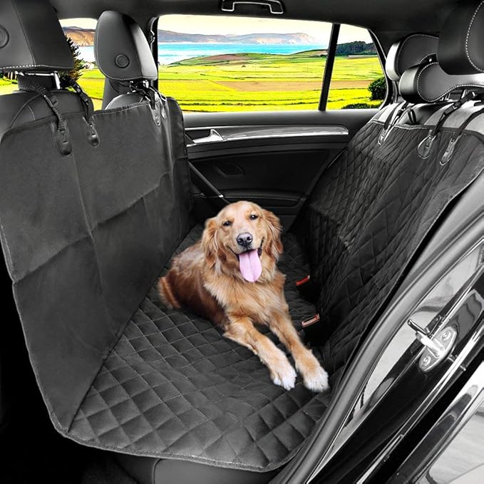 KYG Hundedecke Auto Autoschondecke für Rückbank Kofferraum Wasserdichte Schondecke mit Gurtöffnung für Hunde 148*136 cm Robus