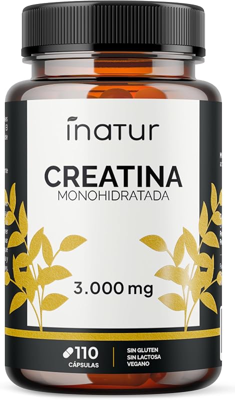 Creatina Monohidratada 3000mg, 110 Cápsulas vegetales, 1 Mes de Suministro - Suplemento Deportivo Apto para Veganos, 4 Cápsulas al Día, Sin OGM ni Estearato de Magnesio — foto 1 de 6