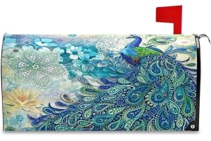 WIHVE Mailbox Cover Magnetic Beautiful Peacock Mail Wraps Cover Magnetic 18 x 21 Inch