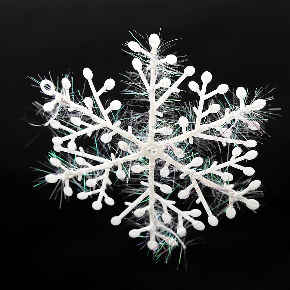 Zogin Winter White Snowflake Ornaments Christmas Festival Party Decoration - Set of 30