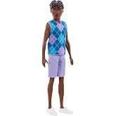 Barbie Style Ken Fashionsita Doll #253 | Fashion Doll Wearing Lavendar Shorts, With Turquoise and Lavender Shirt, Ages 3+