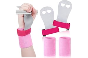 Walquicks 4 Pcs Palm Protector Gymnastics Grips Wristbands for Girls Youth Kids, Gymnastic Hand Grips Gymnastic Bar Palm Prot