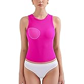 V FOR CITY Tank Top with Built in Bra High Neck Camisole Tops for Women Casual Ribbed Cami Shirts