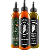 Heartbeat Hot Sauce Co. - Red Habanero, Camp Sauce, Jalape&ntilde;o 3 oz Variety | All Natural Gourmet Hot Sauce - Traditional Fermented Small Batch Craft Hotsauce (Mild, Medium, Hot Heat 6 oz - 3 Pack)