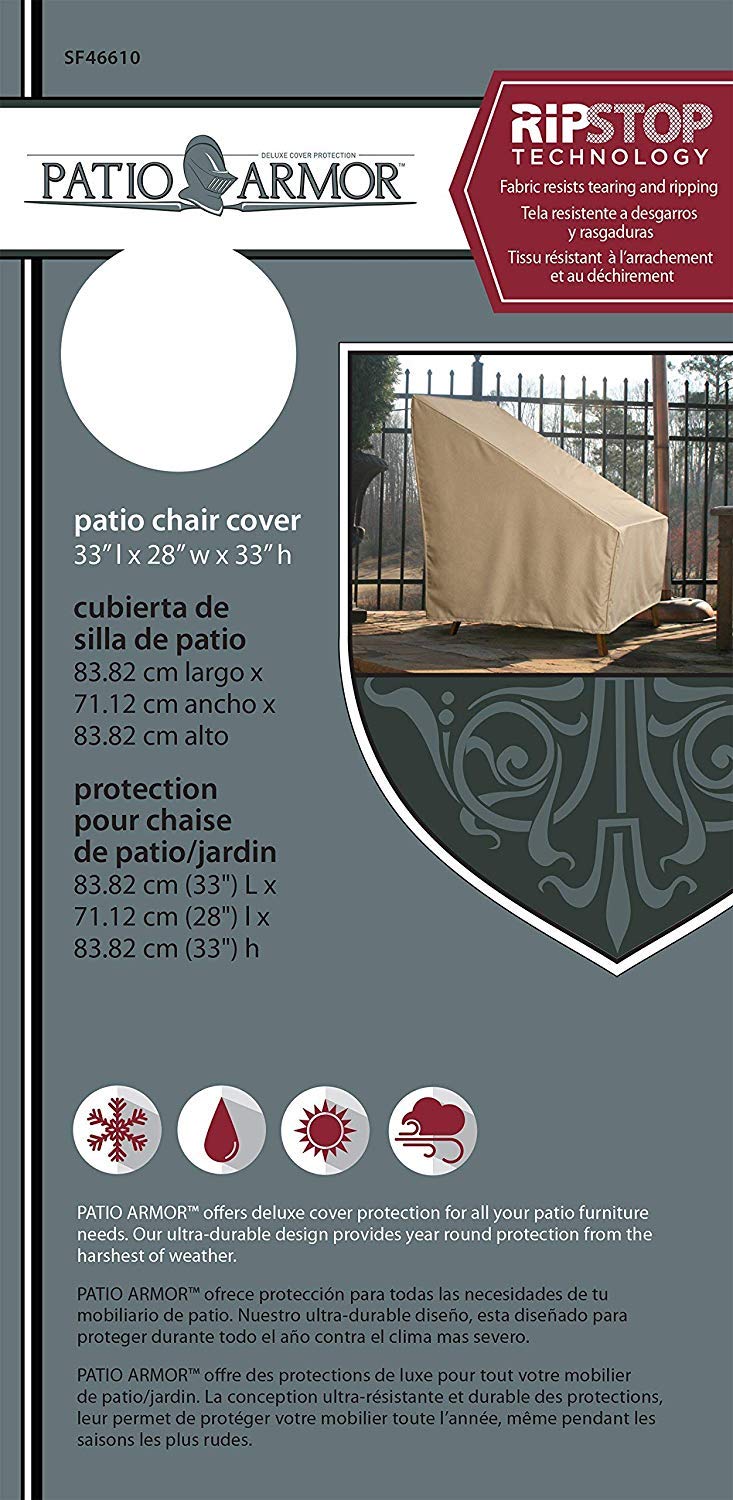 patio armor outdoor furniture covers on Patio Furniture Accessories Premium Edition Taupe Patio Armor Sf46610 Ripstop High Back Patio Chair Cover Patio Lawn Garden