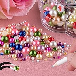 Nail Art Flat Back Half Round Pearl Kits 14, 1 Box