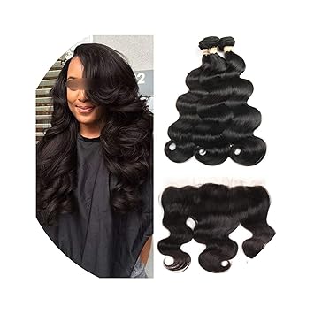 Amazon Com Brazilian Body Wave With Frontal Ear To Ear Lace