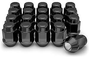 White Knight 1707SBK-20AM 12mm x 1.50 Thread Size Black Chrome Bulge Acorn Lug Nut, 20-Pack