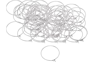 Shapenty 25MM Silver Plated Wine Glass Charm Rings DIY Craft Earring Open Beading Hoop Jewelry Making Findings Wedding Party 