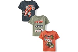 The Children's Place Baby-Boys and Toddler Sports,Cars,Trucks Short Sleeve Graphic T-Shirts,3 Pack
