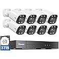 [4K HD+Color Night Vision] Hiseeu PoE Security Camera System, Home Security System w/ 8 MP PoE Cameras, 121°Wide Angle, Human Vehicle Detect, 2 Way Audio, 16ch NVR for Home Surveillance Indoor&Outdoor