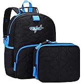 Chase Chic Toddler Backpack for Boys, Puffer Cute Lightweight Preschool Backpack with Lunch Box Set for Daycare Travel Kids Age 3-6,Black Shark