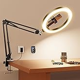Upgrade 18W Ring Light Tripod iPhone for Desk, Ultra Bright 1800Lumens Overhead Camera Mount Circle Light with Remote Control & Phone Holder for Video Recording,Photography,Streaming,TikTok,YouTube