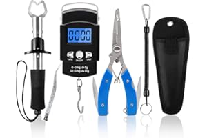 XBLACK Fishing Tool Kit Fishing Pliers Fish Gripper Fishing Scale Fish Grip Tools Set Saltwater Resistant Fishing Gear