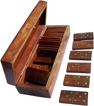 ITOS365 Handcrafted 28 Piece Wooden Domino Gifts Set - Fun Game for Kids and Adults