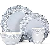 Pfaltzgraff Seraphina 16-Piece Stoneware Dinnerware Set, Service for 4,Blue