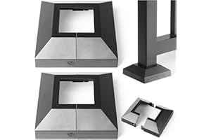 Hulave Split Post Cover, Fits 2x2/4.5x4.5 Base, Indoor/Outdoor Iron Railing, Fence, Stair Post Decorative Skirt Covers (2Pack-Black)