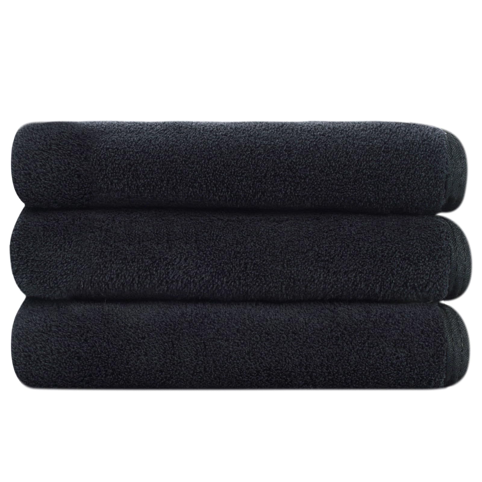 SINLAND Plush Microfiber Face Cloths Reusable Makeup Remover Cloth Ultra Soft Washcloths for Women 12Inch x 12Inch Black 3 Pack — image 1
