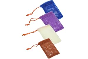 CALLARON 4Pcs Soap Storage Bag African Foaming Net for Exfoliating Bathing Durable Pouch