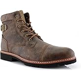 Polar Fox Men's Casual Cap-Toe Ankle Boot Collection | Lace-Up Work, Combat, and Chukka Styles