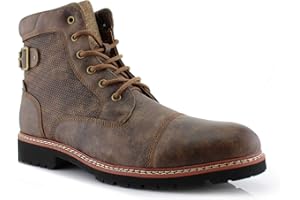 Polar Fox Mitch MPX808576 Mens Casual Cap Toe Boot Motorcycle Zipper Boots Men