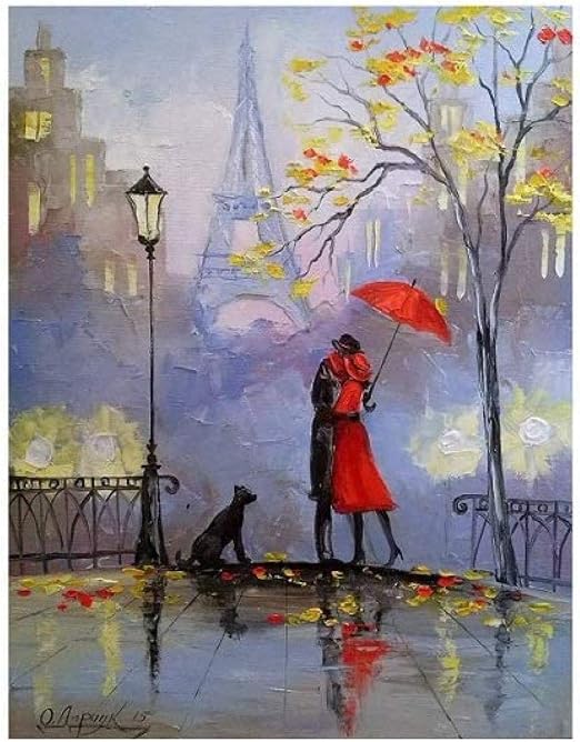 Amazon.com: ZXYDDMW 5D Diamond Painting Rainy Day in Paris. Full
