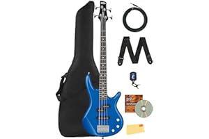 Ibanez GSRM20 SR Gio miKro Short-Scale Bass Guitar - Starlight Blue Bundle with Gig Bag, Tuner, Strap, Cable, Austin Bazaar Instructional DVD, and Polishing Cloth