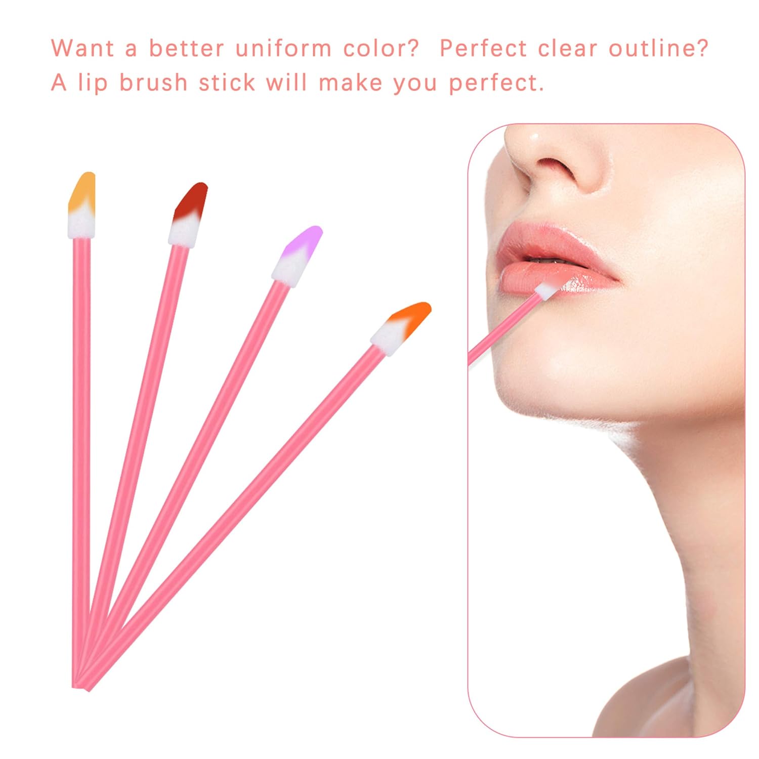 400PCS Disposable Lip Brushes Lip Gloss Applicators Make Up Brush Lipstick Lip Gloss Wands Makeup Applicators Brushes Applicator Tool Makeup Beauty Tool Kits Disposable Lip Brushes Tool Kits Pink: Beauty