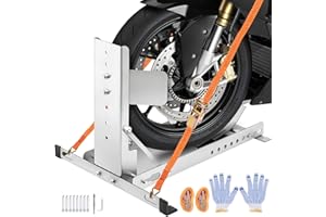 CIRONBOW Stainless Steel Motorcycle Wheel Chock Stand,Antirust Heavy Duty 3000lb Load Capacity Motorcycle/Trailer Garage Wheel Stand Red