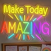 Make Today Amazing Neon Sign for Classroom Decor, Motivational Wall Light LED Sign, USB Powered Bedroom Study Decor, Birthday Gift for Children & Students