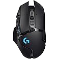 Logitech G502 Lightspeed Wireless Gaming Mouse with Hero 16K Sensor, PowerPlay Compatible, Tunable Weights and Lightsync RGB - Black (Renewed)