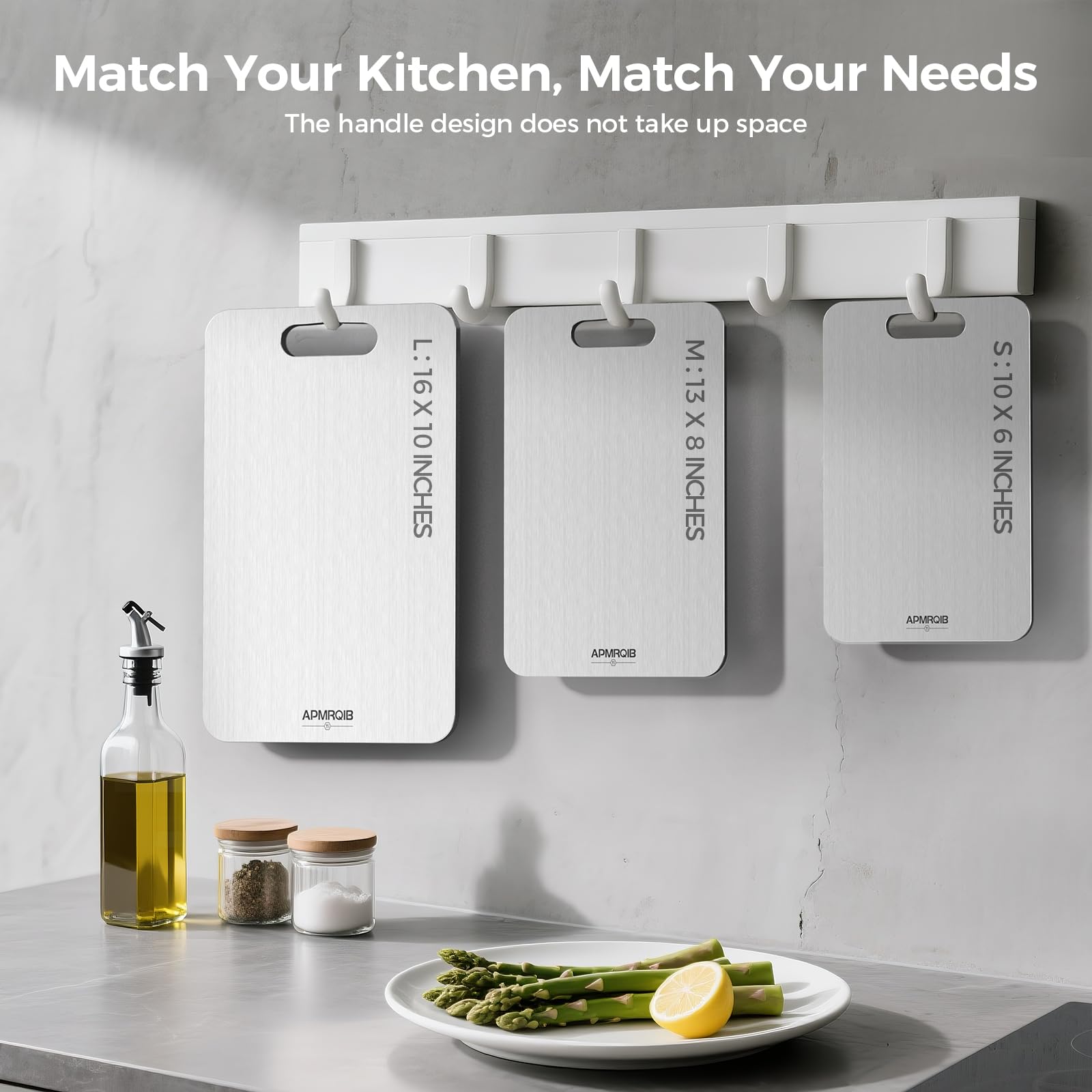 Titanium Cutting Board Set of 3,100% Pure Titanium Cutting Boards for Kitchen, Double Sided Non Toxic Cutting Board, Ideal Charcuterie & Chopping for Meat, Hygiene Durable Dishwasher（S+M+L)