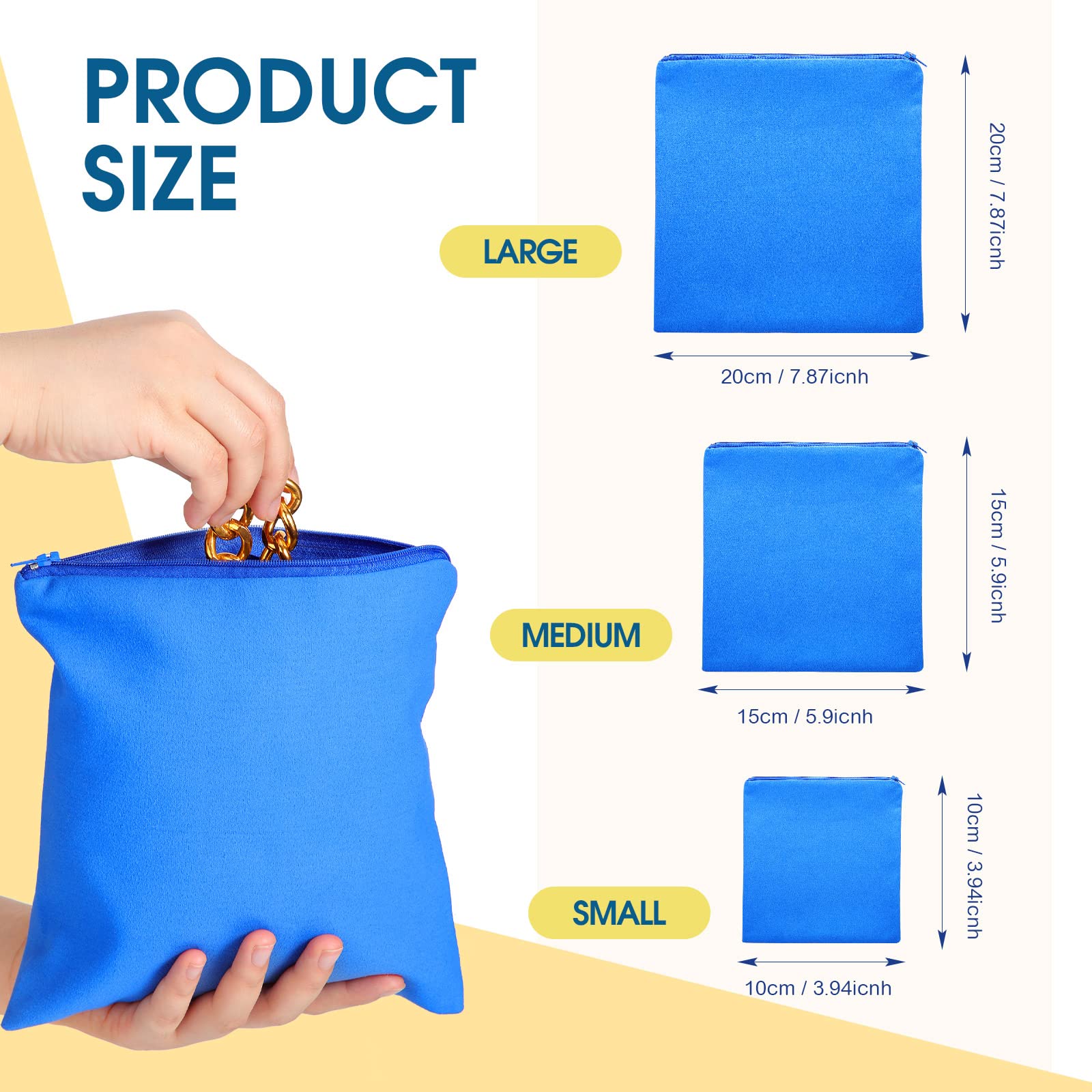 Reginary 12 Pieces Zippered Silver Jewelry Storage Bags Anti Tarnish Silver Protection Bags Jewelry Tarnish Prevention Cloth Pouches for Jewelry Necklace Bracelet Earrings