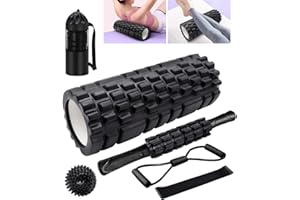 Foam Roller Set, KilYn Foam Rollers for Deep Tissue Massage, 6 in 1 Roller Massage Set with Muscle Roller Stick, Exercise Res