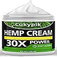 cukypik Hemp Cream Maximum Strength 8.5oz - Hemp Oil & Arnica Cream, for Shoulder Hip Neck Knee & Back，All Natural Cream - Instant Menthol cream