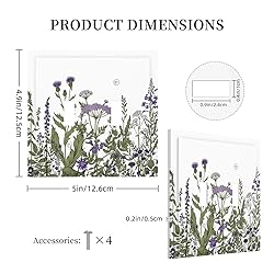 Vintage Botanical Purple Floral Lavender Green