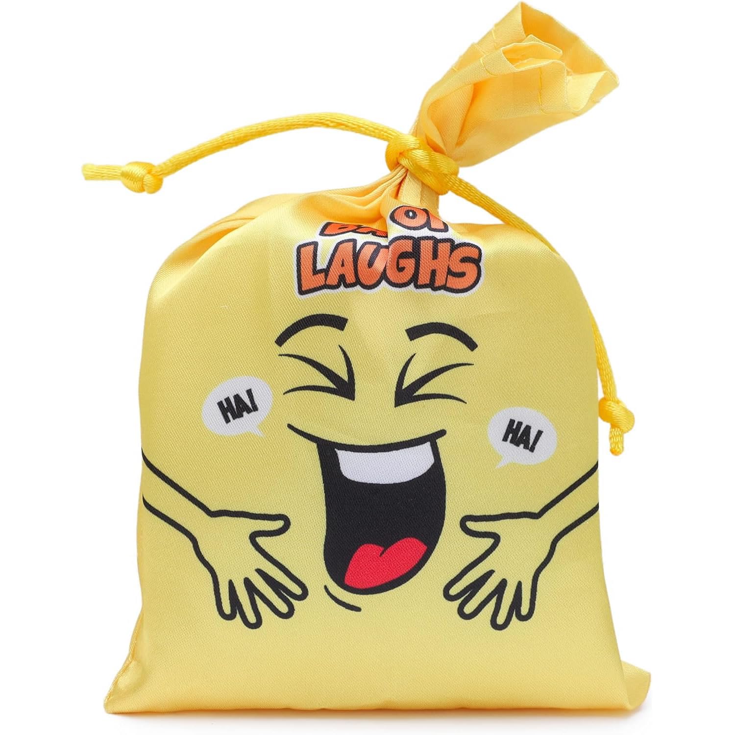 Bag of Laughs | Hilarious Squeeze Toy with Laughing Sounds | Novelty Fun Gift, Party Bag Filler, Stocking Filler Orange or Yellow (Yellow)