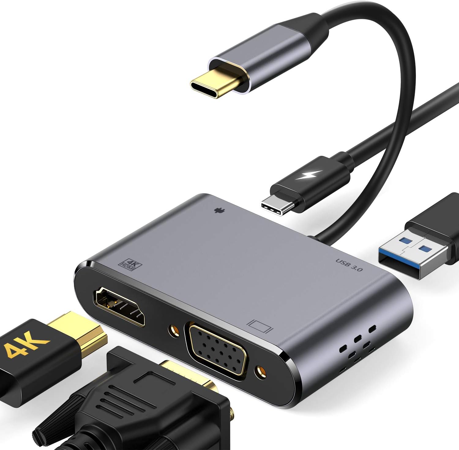 HOTUCG USB C Hub, USB C Adapter mit 4K HDMI, 1080P VGA Amazon.de